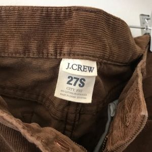 J. Crew City Fit Corduroy Pants Sz 27S